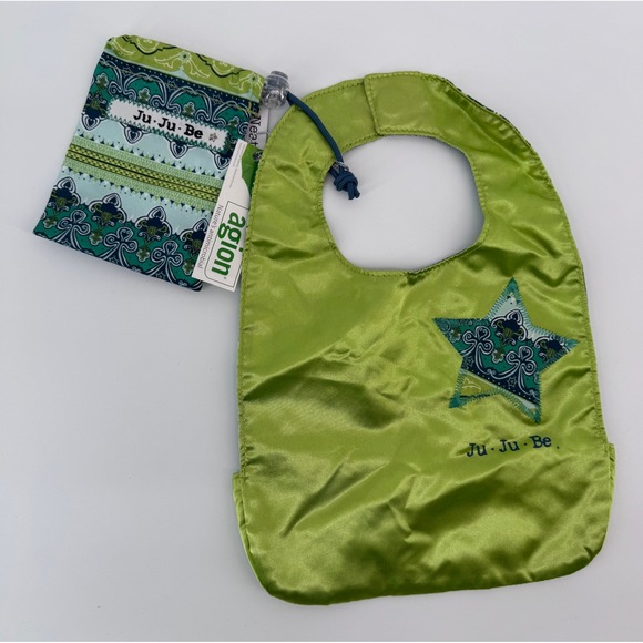 JuJuBe Other - JuJuBe BeNeat Reversible Baby Bib Seaglass Star Agion Teflon Fabric Protector